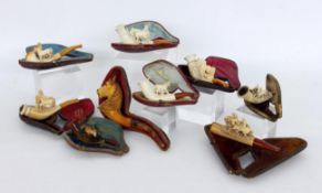 LOT VON 9 ALTEN MEERSCHAUMPFEIFEN mit