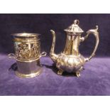 A late 19th century Sheffield silver plated Coffee Pot by Joseph Deakin and Sons, 26cm high and an