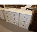 A modern cream Chest of Drawers and a mathching Bedside Chest