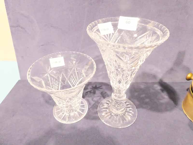 Two Crystal Glass Vases