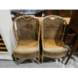 Pair of mid century cane Conservatory Chairs by Angram