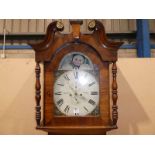 An early 19th century mahogany Long Case clock by Anderton of Nappa, Rolling moon phase, 8 day
