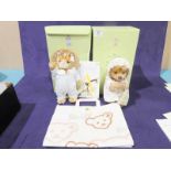 Two Steiff Beatrix Potter Character Soft Toys, Tom Kitten and Mrs Tiggy Winkle both boxed circa