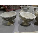 Pair of Shell Patterned Planters