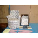 Upholstered bedroom Chair, matching Curtains, Swags and Tiebacks