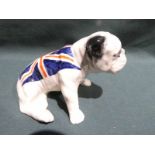 A Carlton Ware pottery model of a British Bulldog with Union Flag - seated