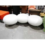 Trio of White Leather look circular Stools