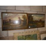 Harold Vernon, late 19th/early 20th century, a pair of rural Village Scenes, oils on canvas, each