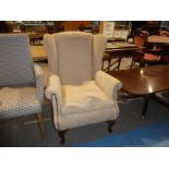 A modern Suede effect Wing Back Armchair