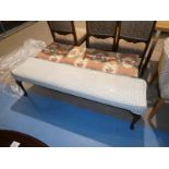 Upholstered cushion top Double Foot Stools