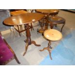 A tripod Wine Table and an oval Occasional Table