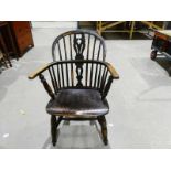 An ash and elm Windsor Chair, low back