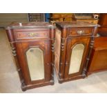 A pair of Mirror Door Sideboard Pedestals