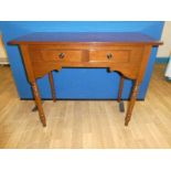 A small Victorian mahogany Hall Table, rectangular top above a pair of frieze drawers, supported