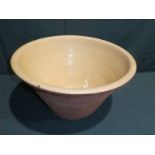 A large earthenware Cream Bowl, 49cm diameter