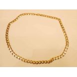 A 9ct gold heavy curb link necklace, 64cm, 73.6g