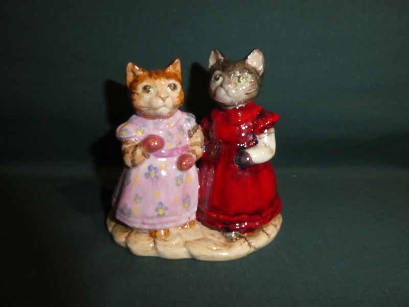 A Royal Doulton rare Beatrix Potter Group, Mittens and Moppet in trial colourway, stamped the