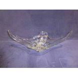 A large decorative Murano clear glass Splash Bowl 53cm long