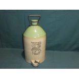 A large Coates Cider Flagon with steel handle and tap, 46cm high