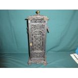 A Victorian cast iron Veritas type two handled Conservatory Heater, square straight sided with