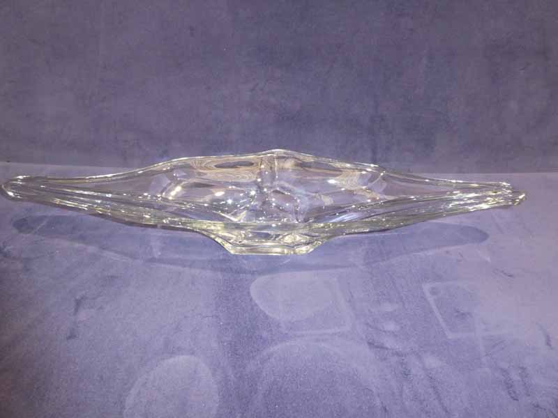 A large boat shape 20th century Murano clear glass Bowl 64cm long