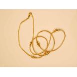 A 9ct gold ball and rope link choker necklace 46cm, 8.1g