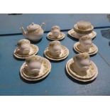 A Duchess Greens Sleeves 27 Piece China Tea Service for 6 Places