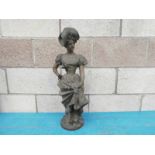 A 19th Century Spelter figure as Girl Flower Seller, 64cm high