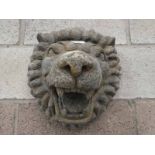 A hollow cast composite wall mask as a Lion Head, 36x33cm