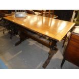 An oak Refectory style Dining Table 137cm long X 68cm wide