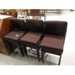 12 brown upholstered Stacking Chairs