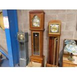 Three home built Long Case Clocks, One in a Grey Slate Case