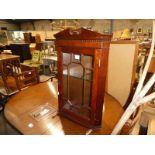 A small glazed single door mahogany Wall Cabinet