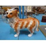 A Staffordshire Pottery model Spaniel Standing