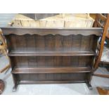 An oak boarded back Dresser Plate Display