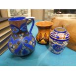 Clews and Co Pottery, three decorative Chameleon Vases