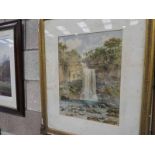 E. Cawthorne 1909 Ingleton Falls, a large signed Watercolour