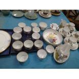 A collection of Royal Worcester Evesham Tea ware, Ramekins and Cake Stand