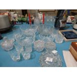 Cut Glass inc Bowls, Decanter, Candlesticks, Whiskey Tumblers etc