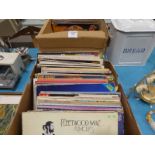 Two boxes of LP records inc Fleetwood Mac, Johnny Cash etc