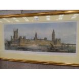 The New Palace at Westminster, a Day and Son framed Panoramic Print