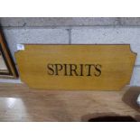 'Spirits' advertising board Sign