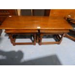 A reproduction oak Nest of 3 Tables