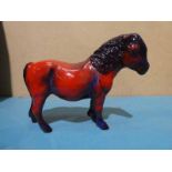 A Beswich pottery Shetland Pony in a rare Flambé glaze