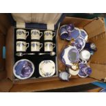 A cased set of six Coffee Cans, Saucers and Spoons and a Czech Coffee Service