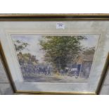 John. L. Chapman signed Print with publisher stamp, 19th century Rural Village Scene with
