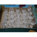 Twenty two items of cut crystal Drinking Glassware inc Thomas Webb and others