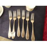 6 WMF Table Forks white metal