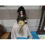 Original Stenterello Puppet from Italian Comedia dell'arte, known as the only Mask of The