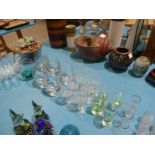 Twenty-nine items of small Drinking Glasses and two bowls